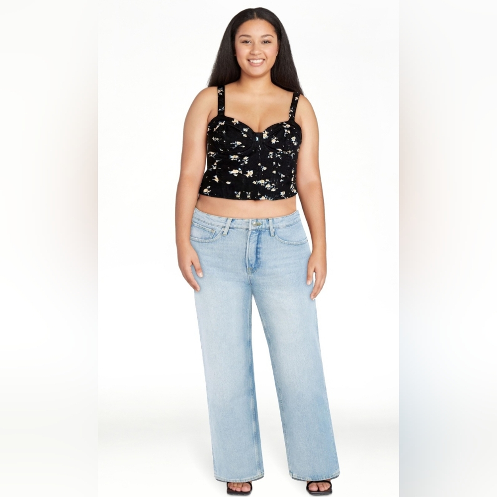 No Boundaries Black Soot Floral Bustier.